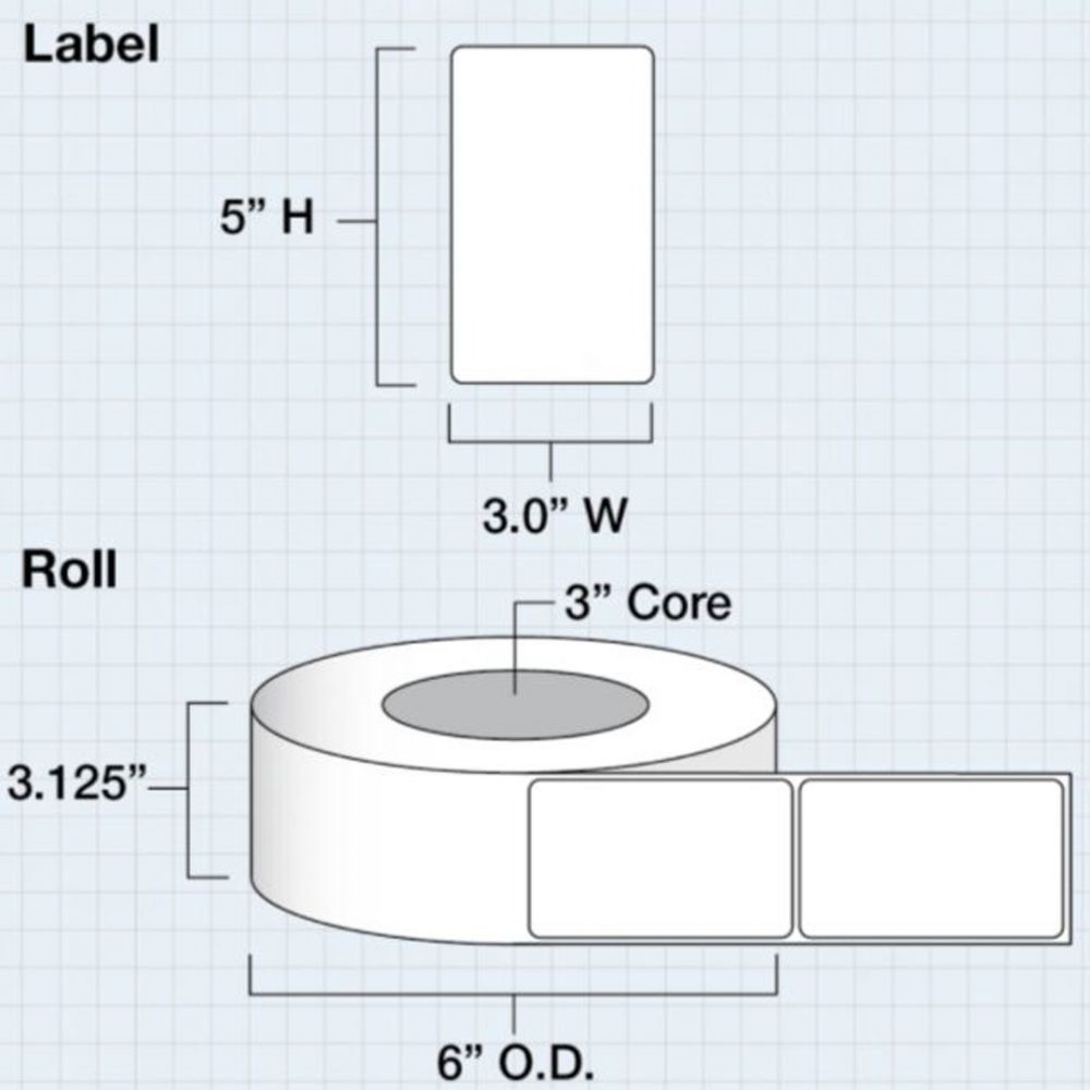 3 in x 5 in (76 x 127mm) Die Cut High Gloss Paper for IColor 200 / 250 (475 labels per roll) #2